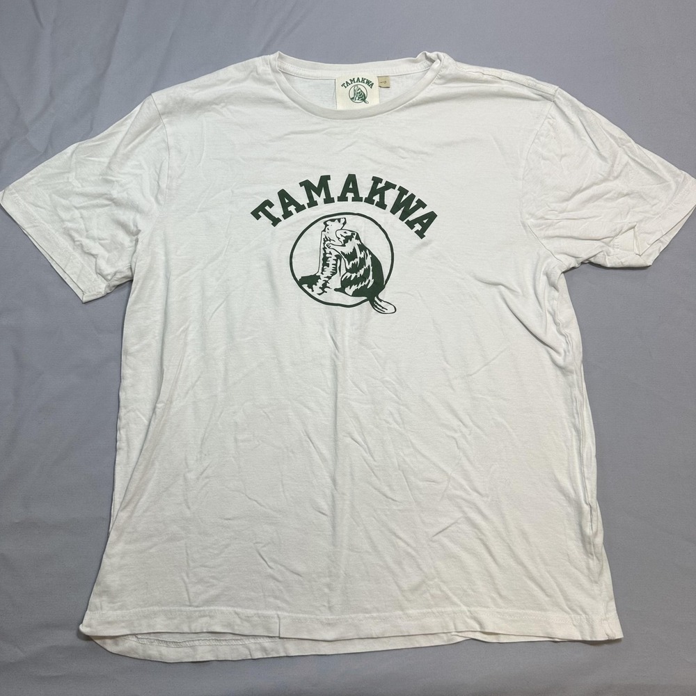 TAMAKWA Shirt Mens L White Camp Tuck Shop Beaver Casual Lightweight